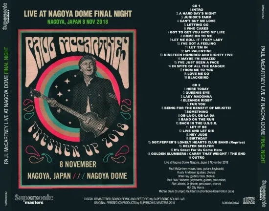 PAUL McCARTNEY / LIVE AT NAGOYA DOME LAST NIGHT FRESHEN UP JAPAN TOUR 2018 (2CD)