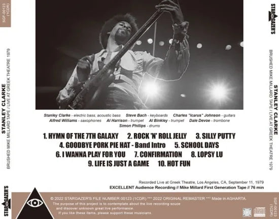 STANLEY CLARKE / BRUSHED MIKE MILLARD TAPE LIVE AT GREEK THEATRE 1979 (1CDR)