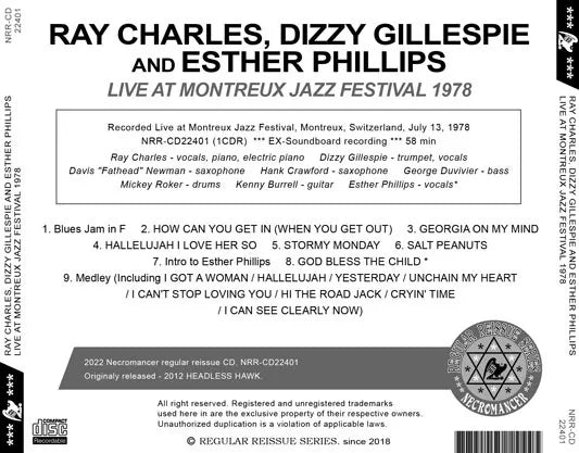 RAY CHARLES, DIZZY GILLESPIE AND ESTHER PHILLIPS / LIVE AT MONTREUX JAZZ FESTIVAL 1978 (1CDR)