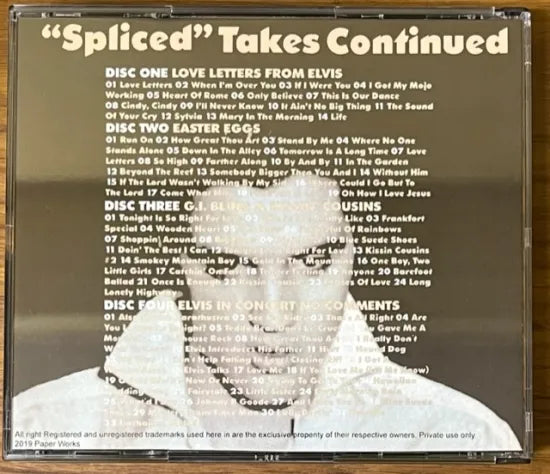 ELVIS PRESLEY / “SPLICED” TAKES CONTINUED (4CDR)