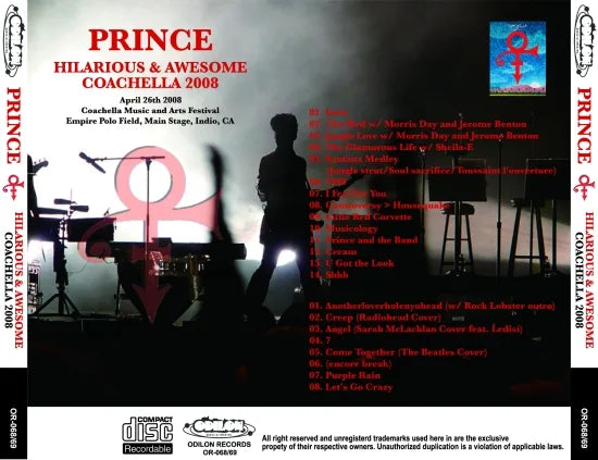 PRINCE / HILARIOUS & AWESOME COACHELLA 2008 (2CDR)