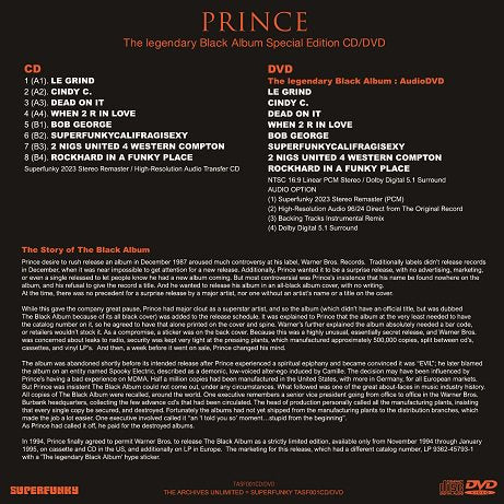 PRINCE / THE LEGENDARY BLACK ALBUM SUPERFUNKY SPECIAL EDITION (1CD 