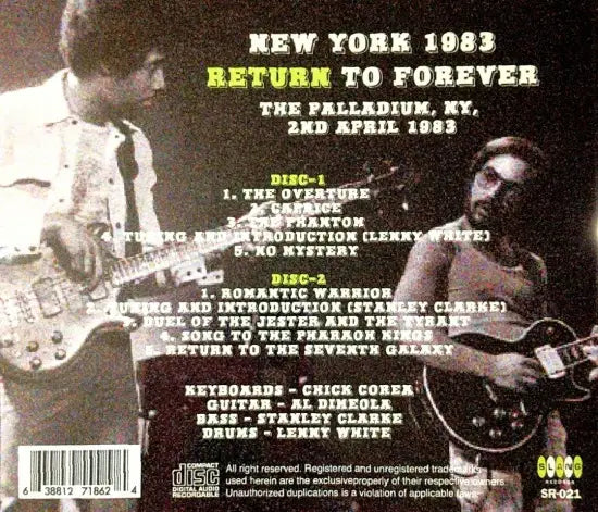 RETURN TO FOREVER / NEW YORK 1983 (2CDR)