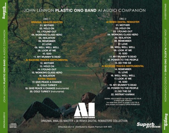 JOHN LENNON / PLASTIC ONO BAND / AI - AUDIO COMPANION (2CD) – Music Lover  Japan