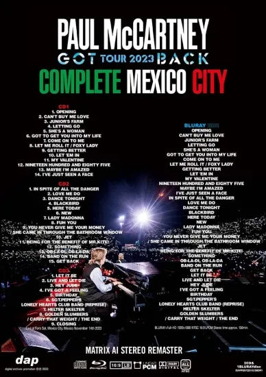 PAUL McCARTNEY / GOT BACK TOUR 2023 RIO & MEXICO CITY SET (5CD+2BDR)