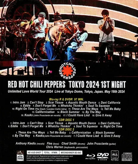 RED HOT CHILI PEPPERS / TOKYO 2024 1ST NIGHT (1BDR+1DVDR+2CDR) – Music  Lover Japan