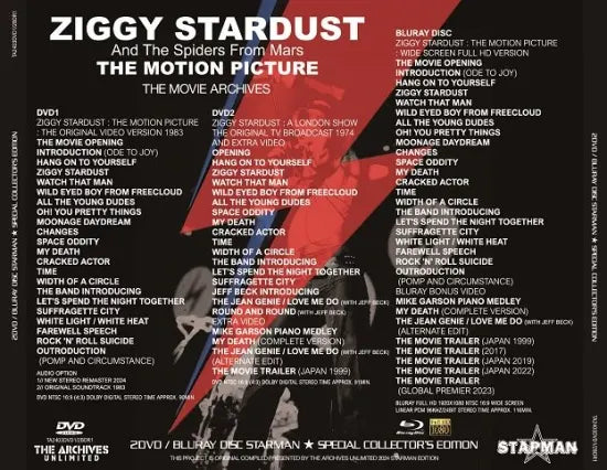 DAVID BOWIE / ZIGGY STARDUST AND THE SPIDERS FROM MARS THE MOVIE ARCHIVES (2DVD+1BDR)