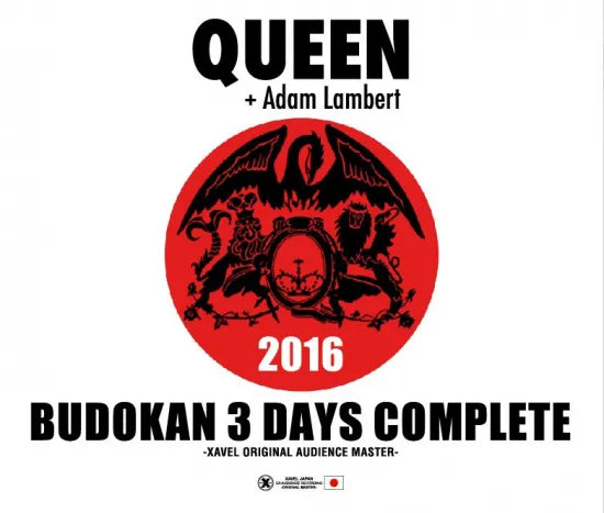Queen + Adam Lambert / 2016 Budokan 3 Days Complete XAVEL Original Audience Master (6CDR)