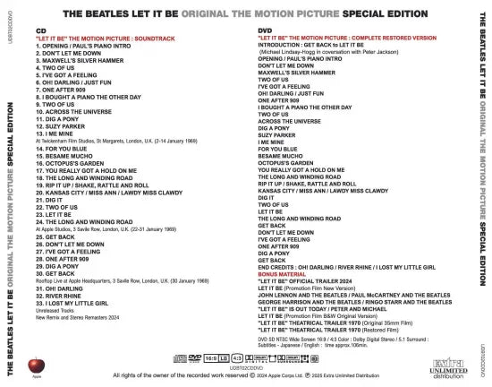 THE BEATLES / "LET IT BE" THE ORIGINAL MOTION PICTURE SPECIAL EDITION (1CD+1DVD)