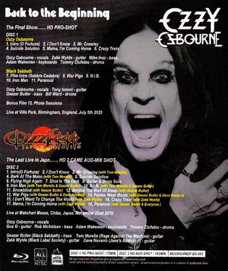 OZZY OSBOURNE / MEMORIES Back to the Beginning 2025 OZZFEST JAPAN 2015 PRO SHOT (2BDR)