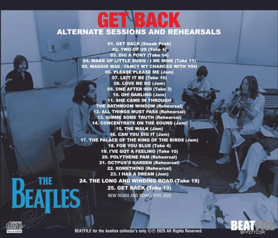 THE BEATLES / GET BACK ALTERNATE SESSIONS AND REHEARSALS (1CDR)
