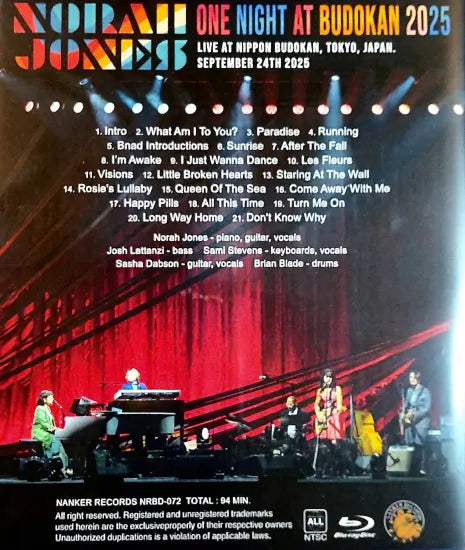 NORAH JONES / ONE NIGHT AT BUDOKAN 2025 (1BDR)