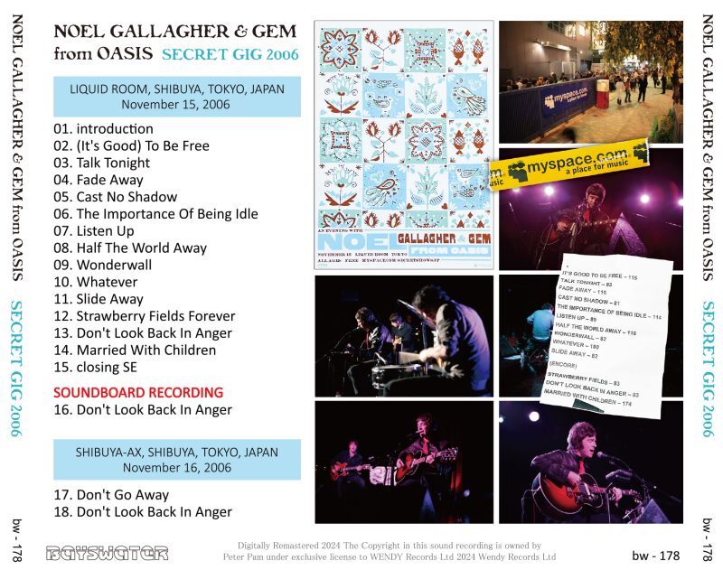 NOEL GALLAGHER & GEM FROM OASIS / 2006 SECRET GIG (1CD)