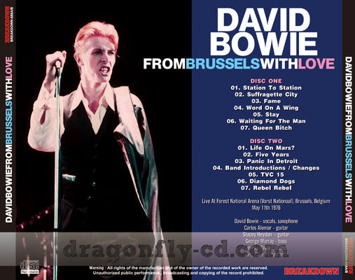 DAVID BOWIE / FROM BRUSSEL WITH LOVE (2CDR)