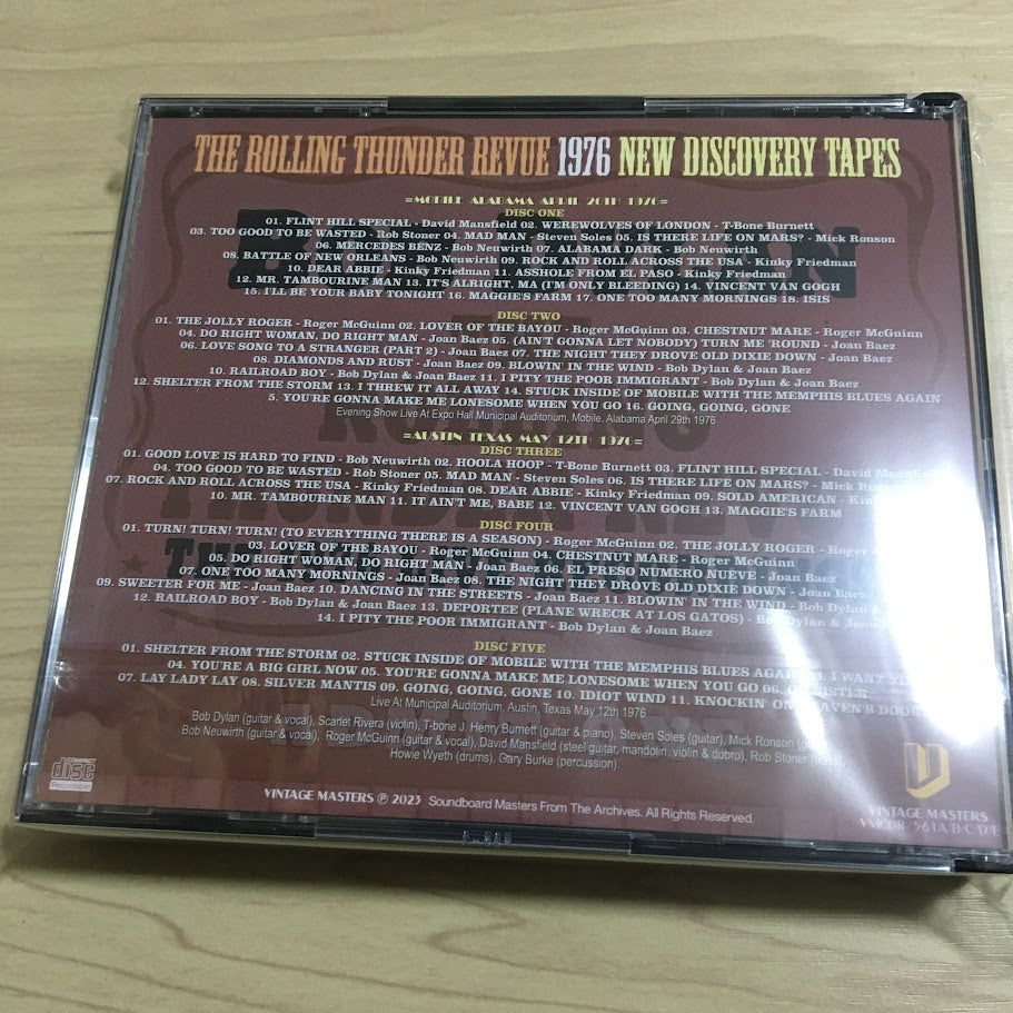 BOB DYLAN / THE ROLLING THUNDER REVUE 1976 NEW DISCOVERY TAPES (5CDR) –  Music Lover Japan