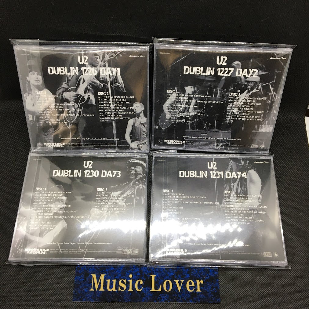 U2 Dublin LOVE COMES TO TOWN TOUR 1989 4 Titles 8CD Set Soundboard Moonchild
