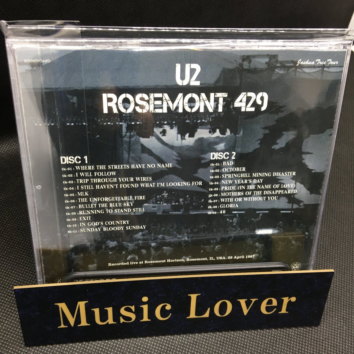 U2 Rosemont 429 Joshua Tree Tour 1987 2CD Moonchild Records