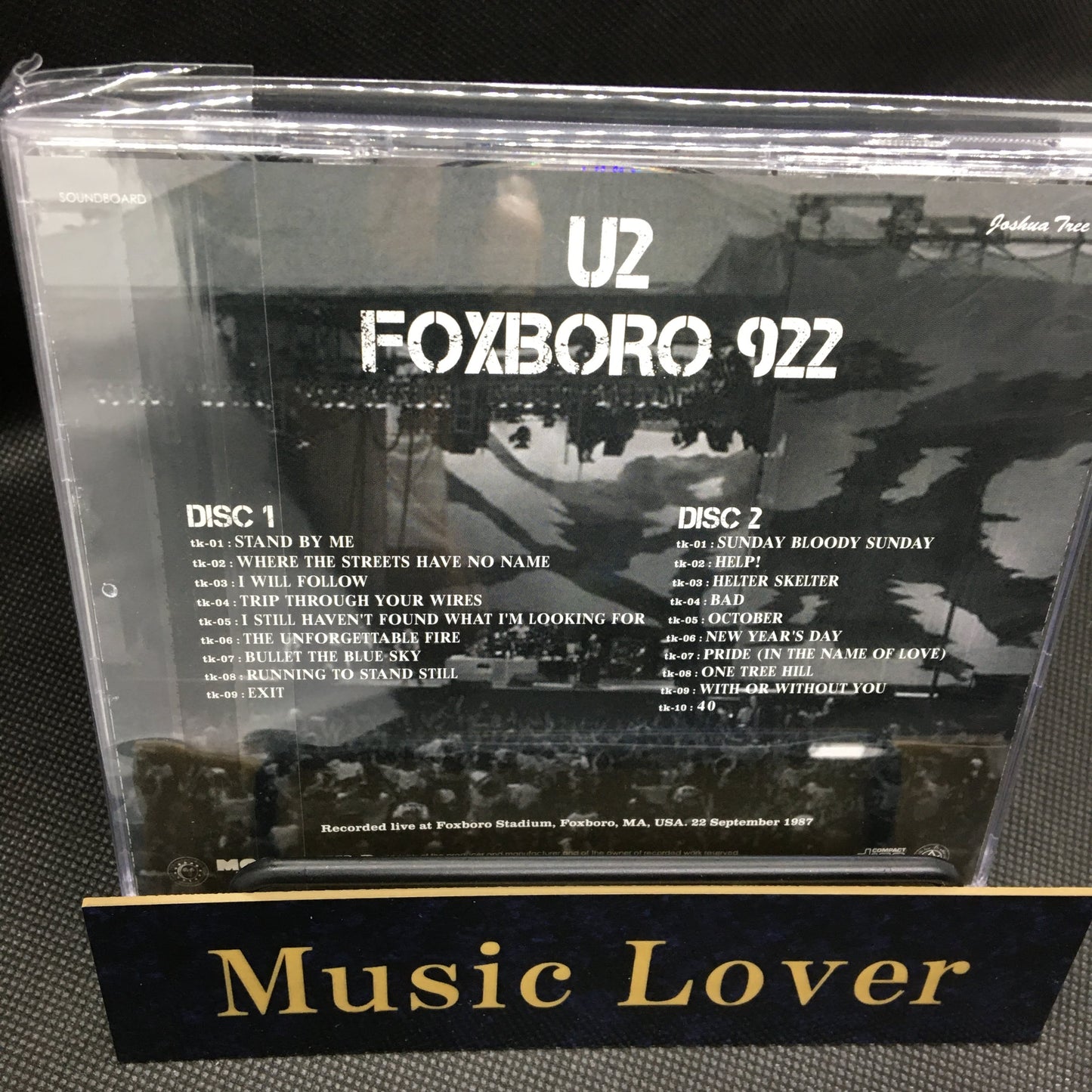 U2 Foxboro 922 Joshua Tree Tour 1987 2CD Moonchild Records