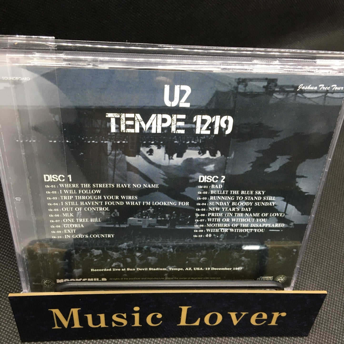 U2 Tempe 1219 Joshua Tree Tour 1987 2CD Moonchild Records