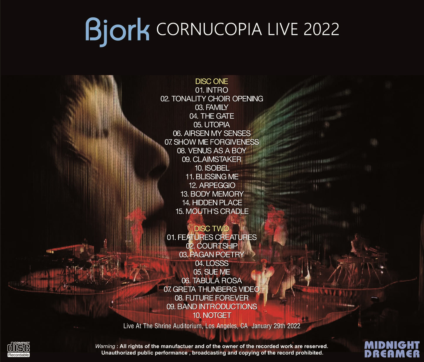 Bjork / CORNUCOPIA LIVE 2022 (2CDR)