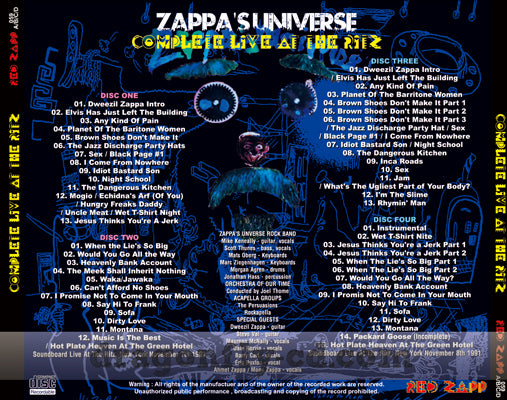 FRANK ZAPPA / COMPLETE LIVE AT THE RITZ (4CDR)