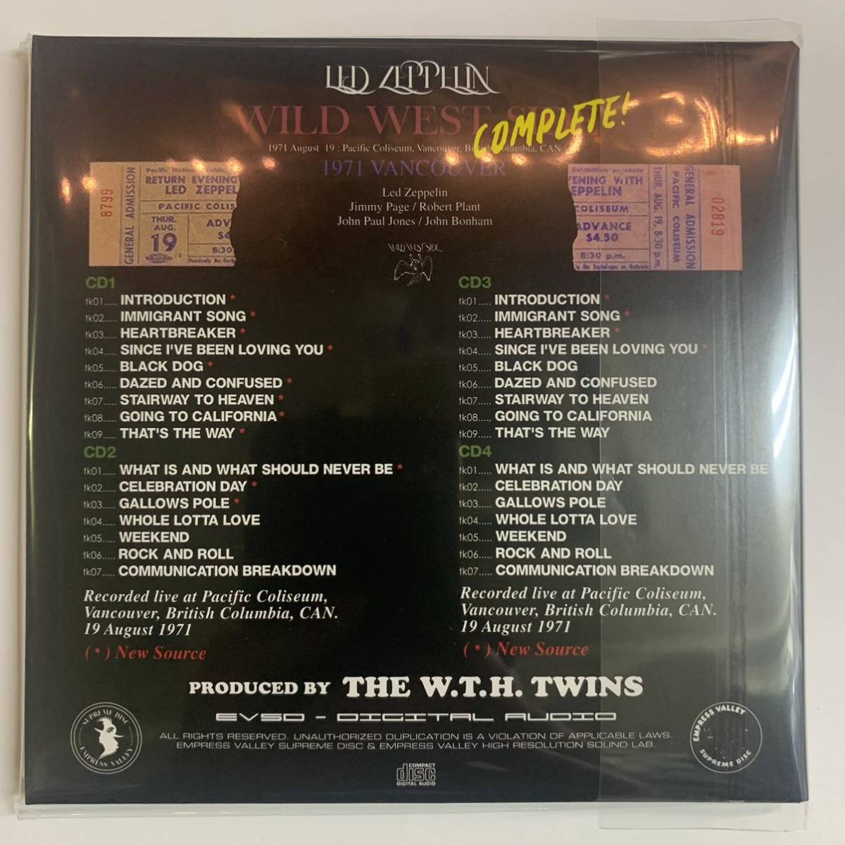 LED ZEPPELIN / WILD WEST SIDE Complete! 1971 (4CD) Empress Valley