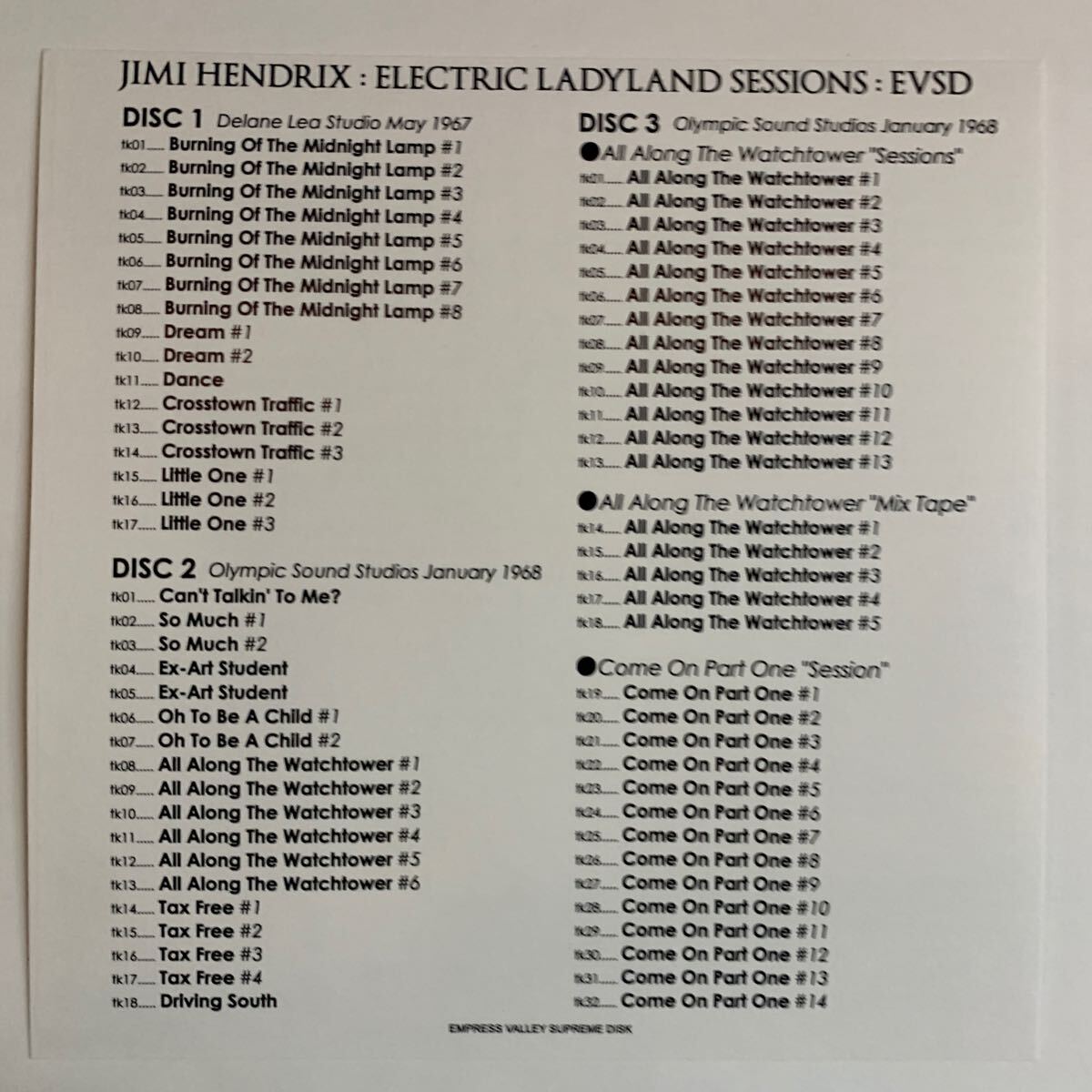 JIMI HENDRIX / PANDORA’S BOX ELECTRIC LADYLAND SESSIONS (7CD BOX)