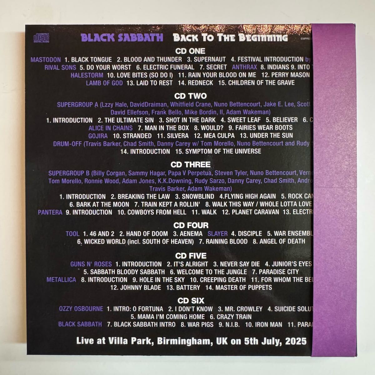 BLACK SABBATH / THE LAST SUPPER Back To The Beginning Last Show Stereo Soundboard 6CD Button badges Limited Box Set