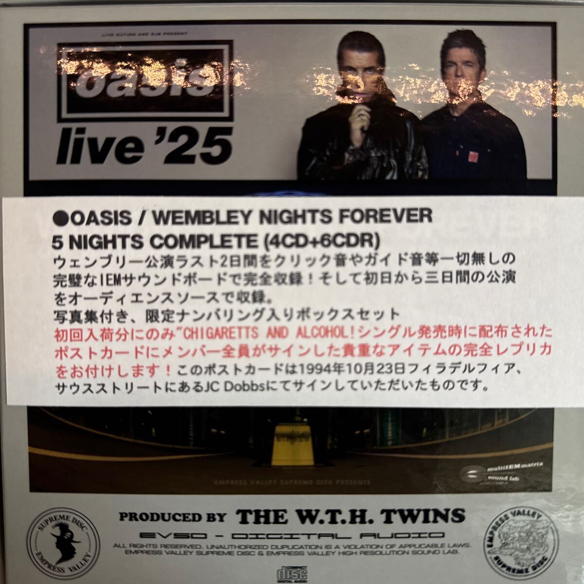 OASIS / WEMBLEY NIGHTS FOREVER Limited Version (4CD+BONUS BOX) IEM SOUNDBOARD
