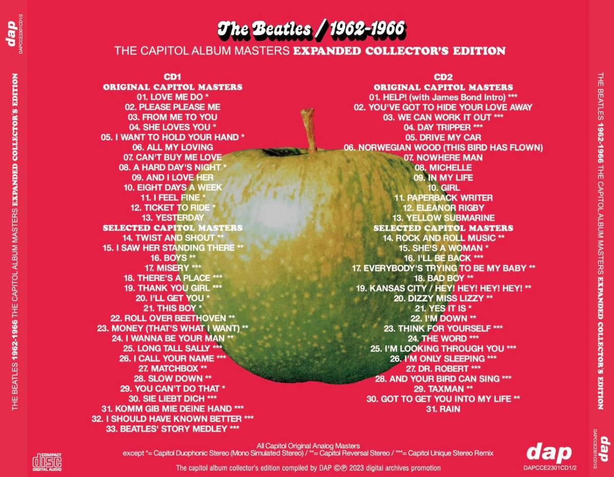 THE BEATLES / 1962-1966 (red) & 1967-1970 (blue) THE CAPITOL ALBUM MASTERS (2CD+2CD)