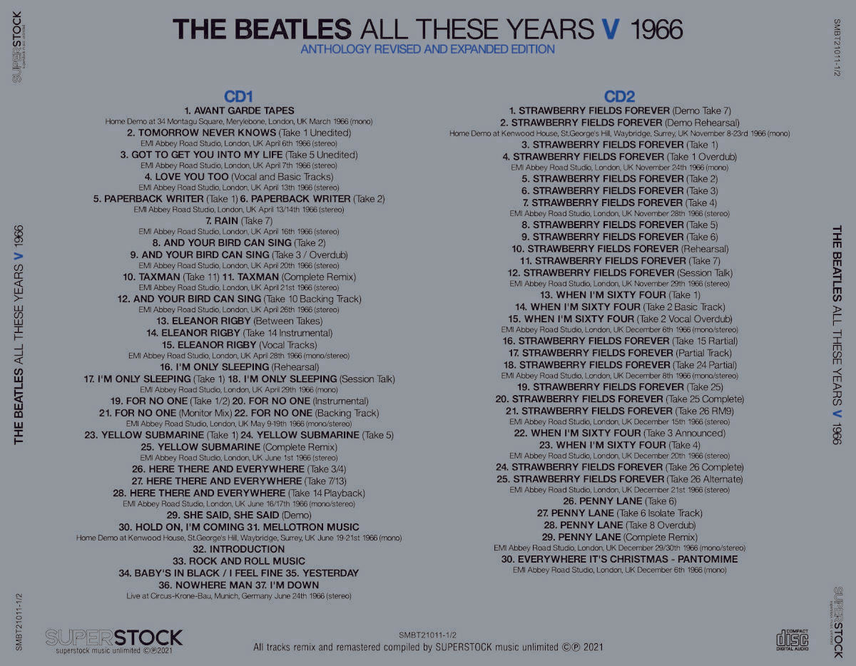 THE BEATLES / ALL THESE YEARS V - VIII 1966 - 1970 ANTHOLOGY