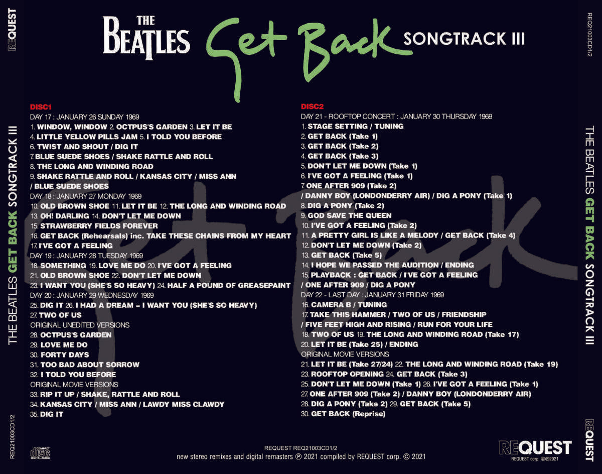 24枚組！ビートルズ/GET BACK CAMERA B ROLLS - CD