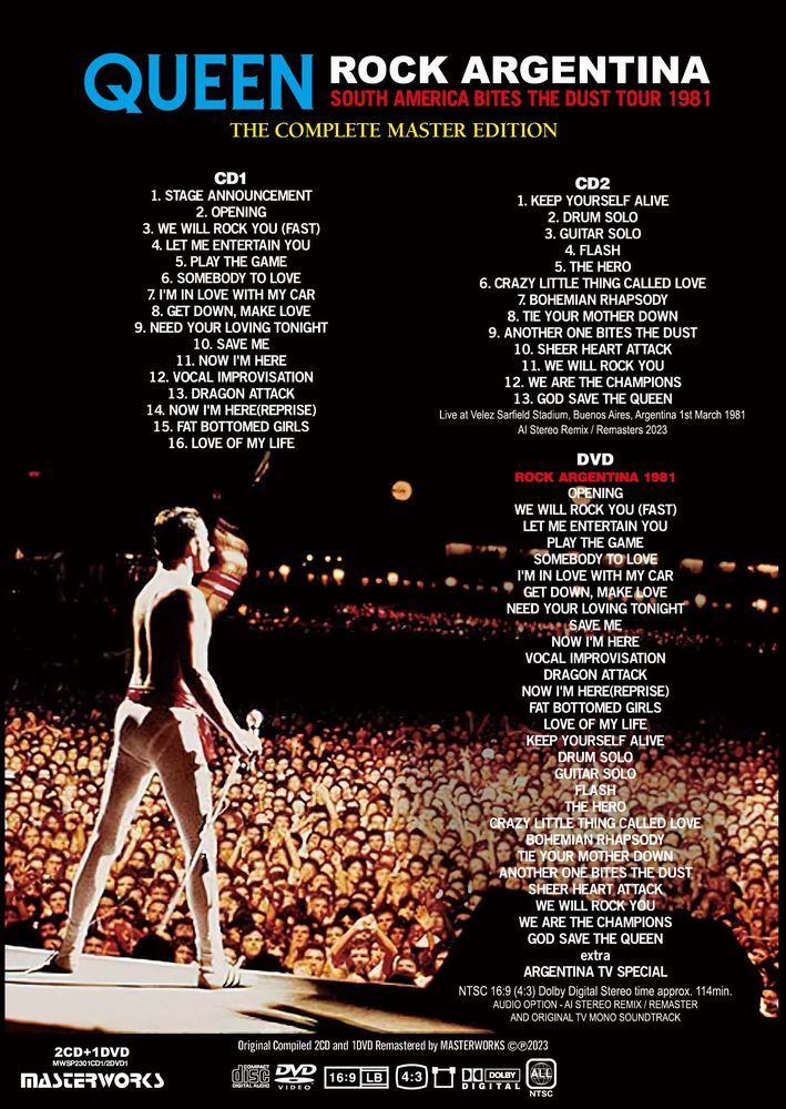 QUEEN / ROCK ARGENTINA SOUTH AMERICA BITES THE DUST TOUR 1981 (2CD+1DVD)