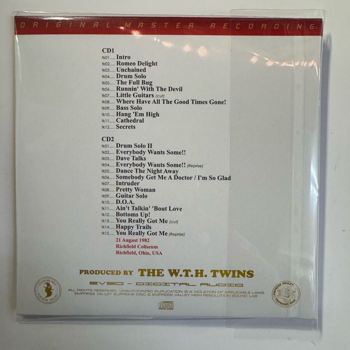 VAN HALEN / Detroit Litchfield Phoenix Inglewood 1982 SOUNDBOARD 4 NIGHT SET (8CD) Empress Valley New!