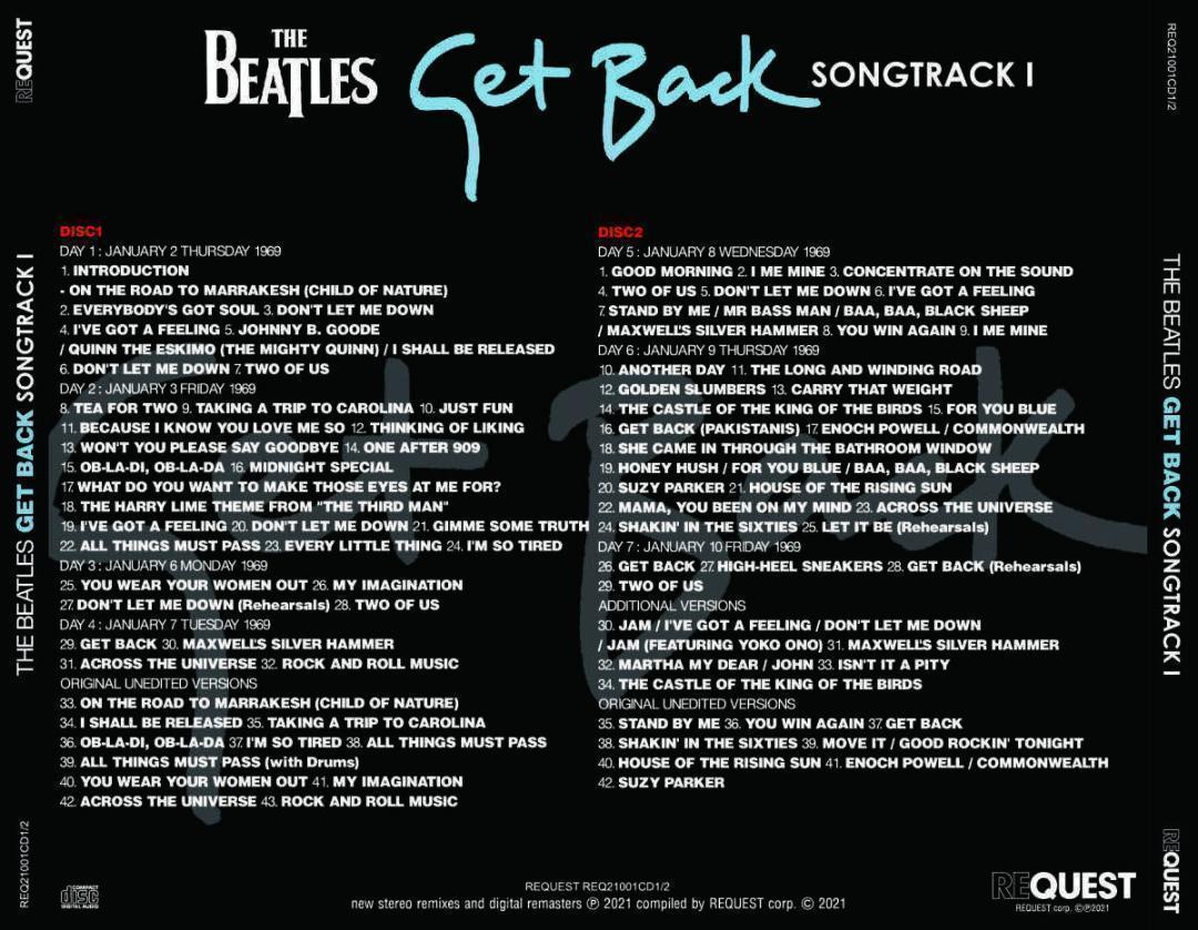 THE BEATLES / GET BACK SONGTRACK 1~3 6CD I II III Set