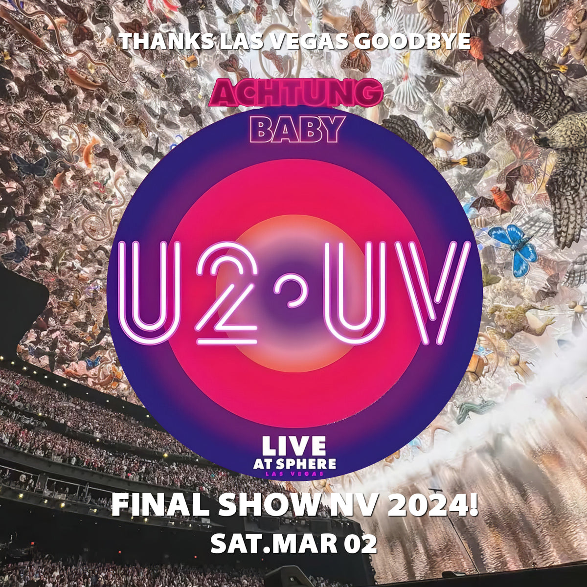 U2 / UV Achtung Baby Live at Sphere Tour 2024 Final Show NY 