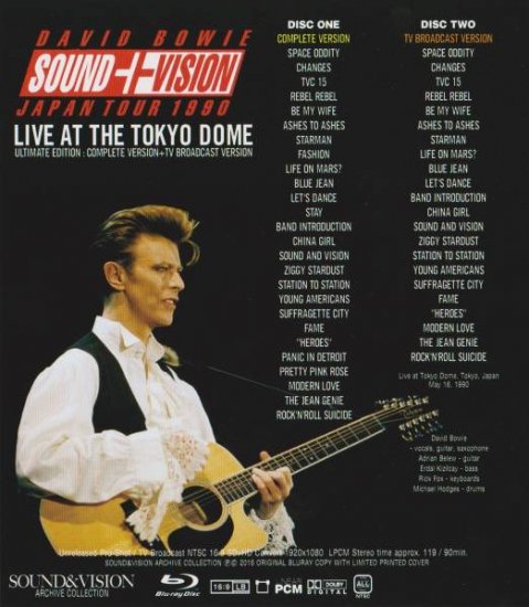 DAVID BOWIE / SOUND+VISION JAPAN TOUR 1990 Blu-ray (2BDR)