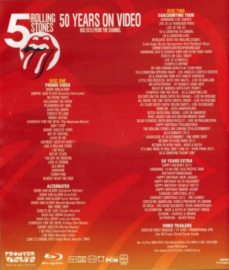 THE ROLLING STONES / 50 YEARS ON VIDEO RED BLU-RAY DISC EDITION (2BDR)