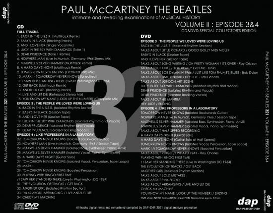 PAUL McCARTNEY-THE BEATLES/321VOL.II EPISODE3&4 [1CD+1DVD] – Music
