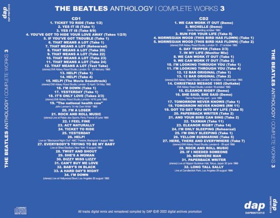 THE BEATLES / ANTHOLOGY COMPLETE WORKS 3 (2CD) – Music Lover Japan