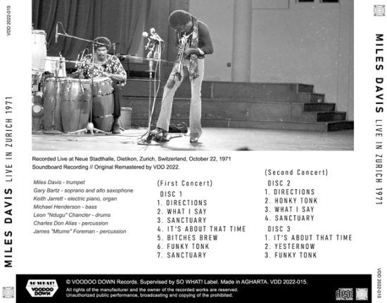 MILES DAVIS / LIVE IN ZURICH 1971 COMPLETE SBD SOURCE COLLECTION (3CD+LTD.1DVDR)