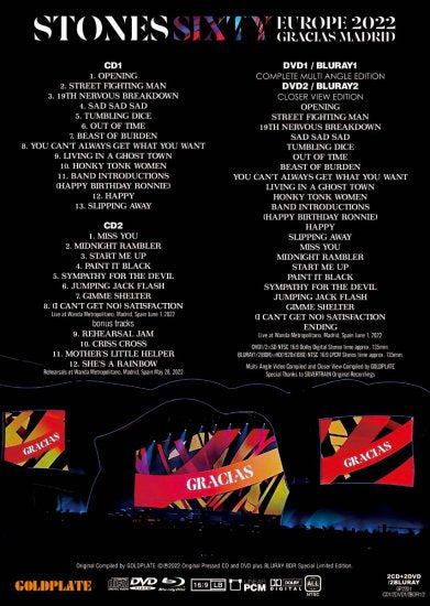 THE ROLLING STONES / GRACIAS MADRID ”SIXTY EUROPE TOUR 2022” THE 