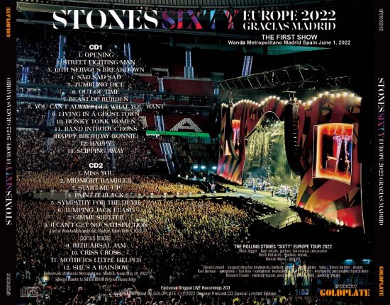 THE ROLLING STONES / GRACIAS MADRID ”SIXTY EUROPE TOUR 2022” THE FIRST SHOW (2CD+2DVD/2BDR)