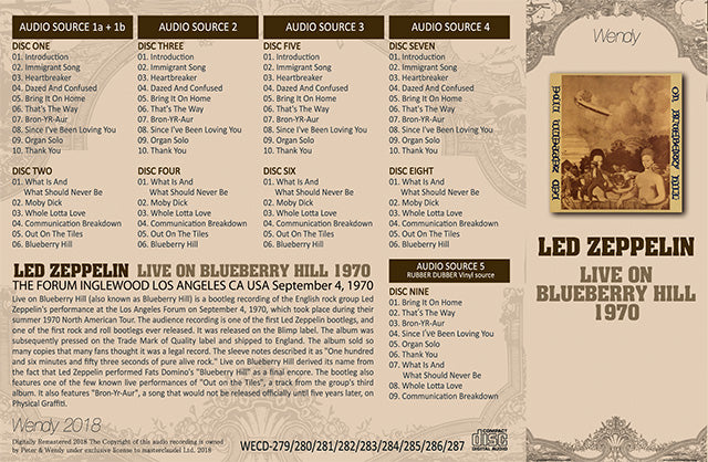 LED ZEPPELIN / LIVE ON BLUEBERRY HILL 1970 【9CD】 – Music Lover Japan