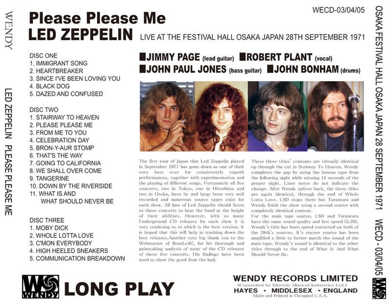 LED ZEPPELIN / PLEASE PLEASE ME 【3CD】