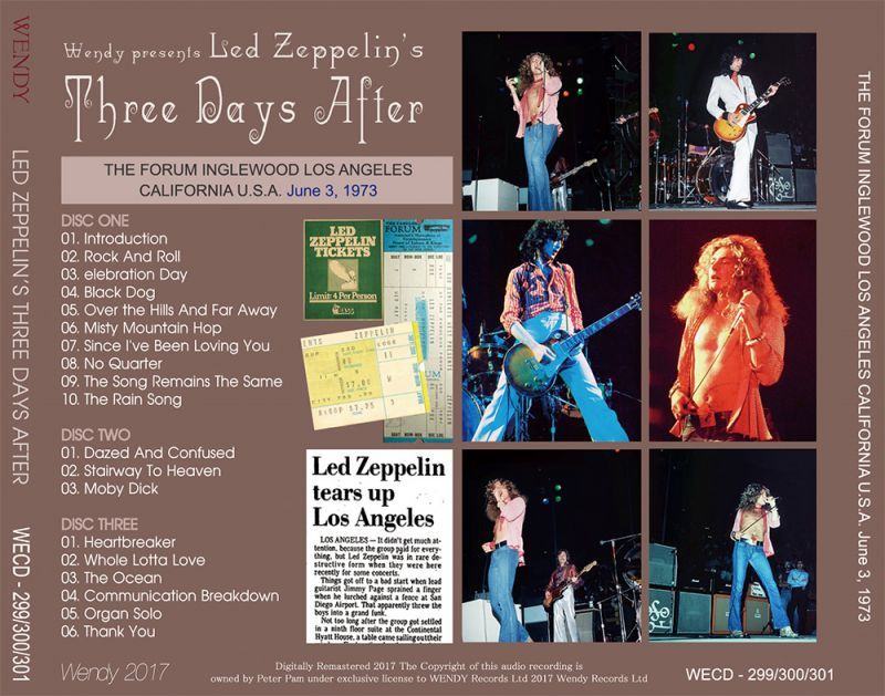 LED ZEPPELIN / THREE DAYS AFTER 【3CD】 – Music Lover Japan