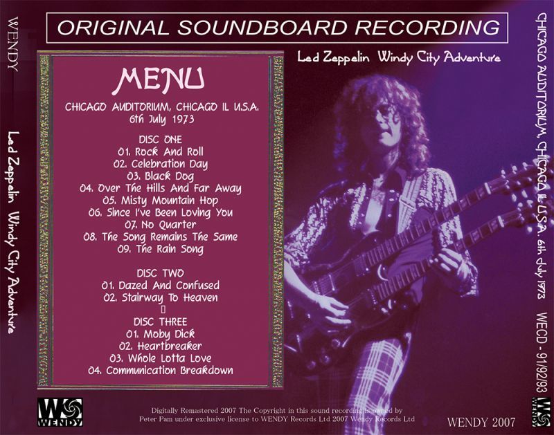 LED ZEPPELIN / WINDY CITY ADVENTURE 【3CD】