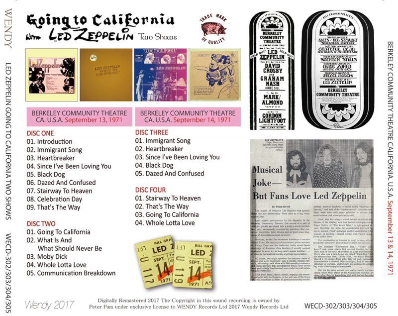 LED ZEPPELIN / GOING TO CALIFORNIA 1971 TWO SHOWS 【4CD】 – Music