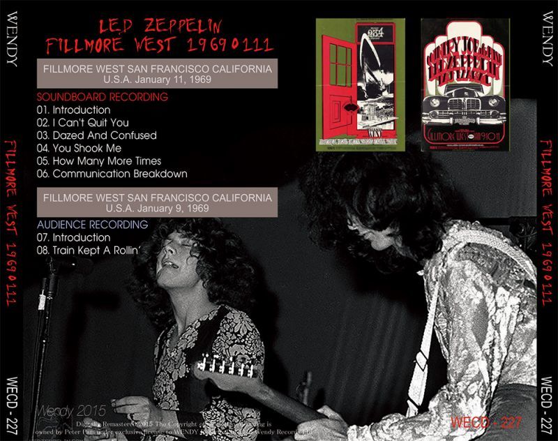 LED ZEPPELIN / FILLMORE WEST 19690111 【1CD】