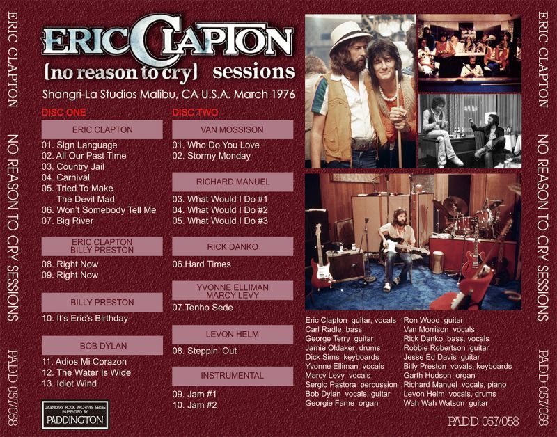 ERIC CLAPTON / NO REASON TO CRY SESSIONS 【2CD】 – Music Lover Japan